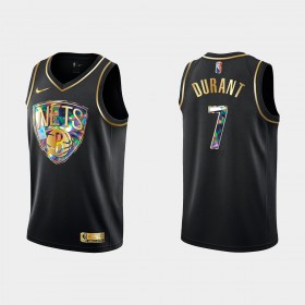 Dres Brooklyn Nets Kevin Durant 7 Nike 2021-22 Crno Golden Edition 75th Anniversary Diamond Swingman